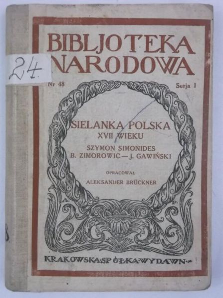 Sielanka polska XVII wieku, BN, 1922 r.