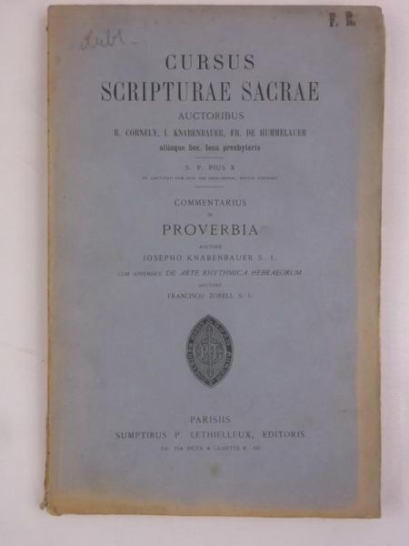 Cursus Scripturae Sacrae, 1910 r.