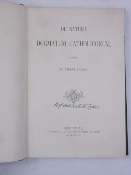 De Natura Dogmatum Catholicorum, 1898 r.