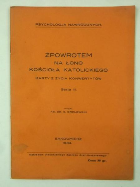 Zpowrotem na łono Kościoła Katolickiego, Serja III, 1934 r.
