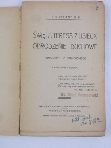 Święta Teresa z Lisieux. Odrodzenie duchowe, 1927 r.