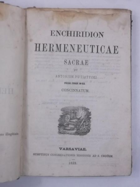 Enchiridion Hermeneuticae Sacrae, 1859 r.