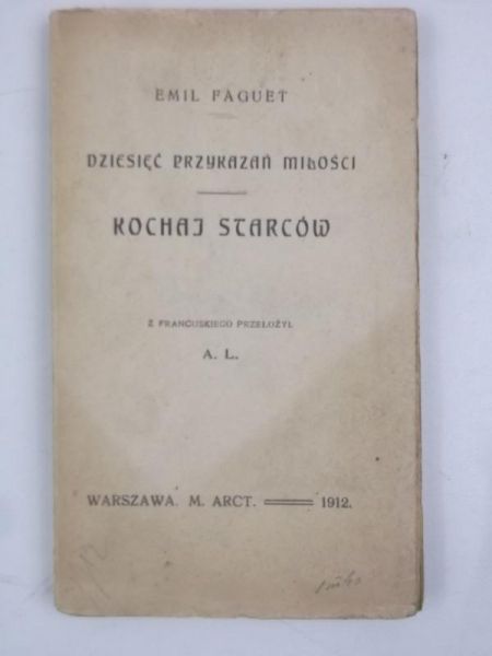 Dziesięć przykazań miłości. Kochaj starców, 1912 r.