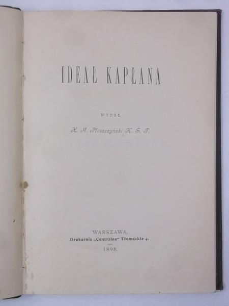 Ideał kapłana, 1898 r.