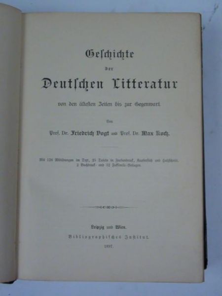 Dogt Friedrich, Koch Max  -  Gesichte der Deutschen Litteratur, 1897