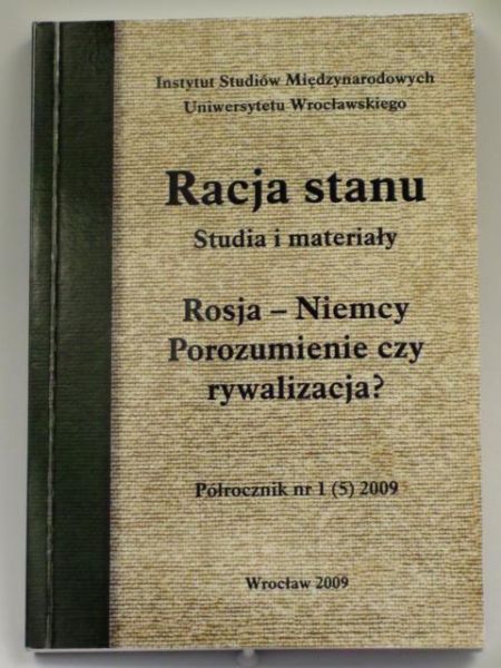 Marczak Tadeusz (red.) - Racja stanu. Studia i materiały nr 1/2009