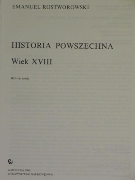 Historia Powszechna. Wiek XVIII