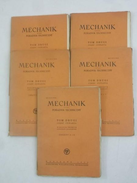 Mechanika. Poradnik techniczny, Tom II, Część IV, 5 książek
