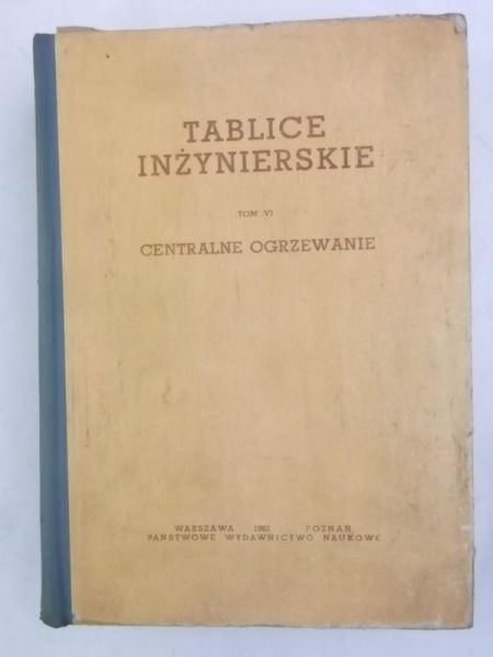 Tablice inżynierskie T. VI