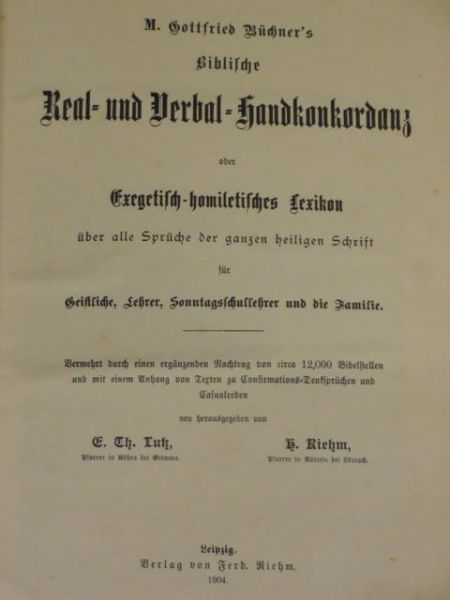 Biblische Real- und Verbal-Handkonkordanz, r. 1904