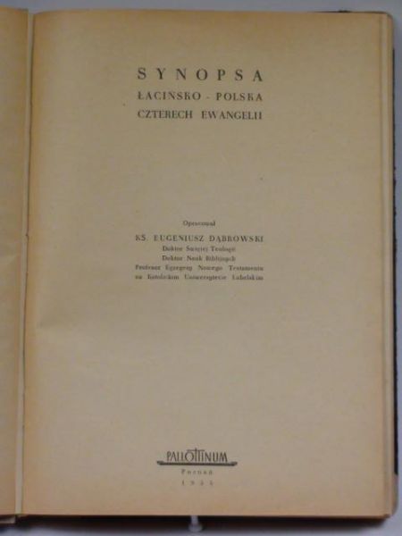 Synopsa łacińsko - polska czterech ewangelii