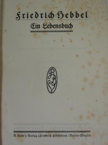 Ein Lebensbuch, 1910 r.