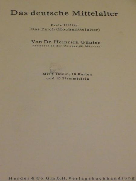 Das deutsche Mittelalter, 1936 r.
