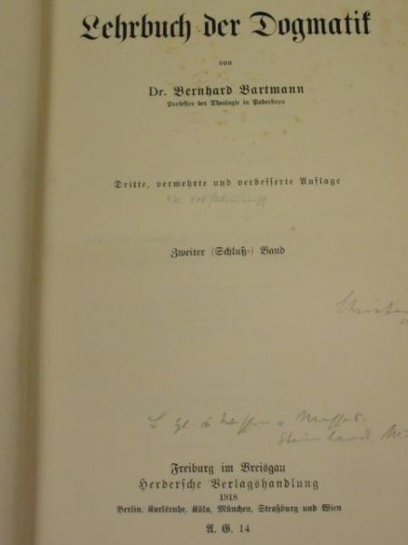 Lehrbuch der Dogmatik, Vol. II, 1918 r.