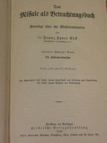 Das Missale als Betrachtungsbuch, 1912 r.