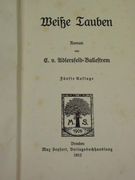 Adlersfeld Ballestrem Eufemia - Weisse Tauben, 1912 r.