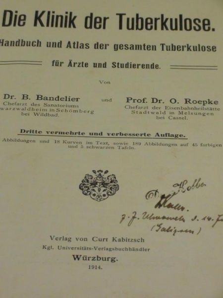 Bandelier B.,   - Die Klinik der Tuberkulose, 1914 r.