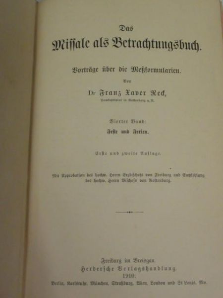 Das Missale als Betrachtungsbuch, 1910 r.