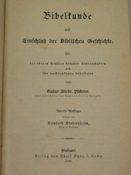 Bibelkunde, 1899 r.