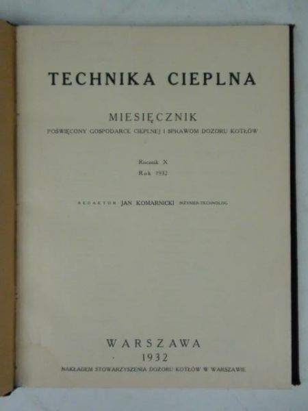 Technika Cieplna Miesięcznik 10/1932
