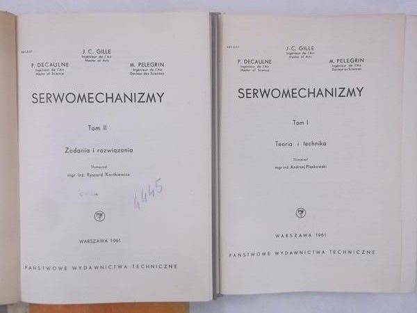 Serwomechanizmy, Tom I - II