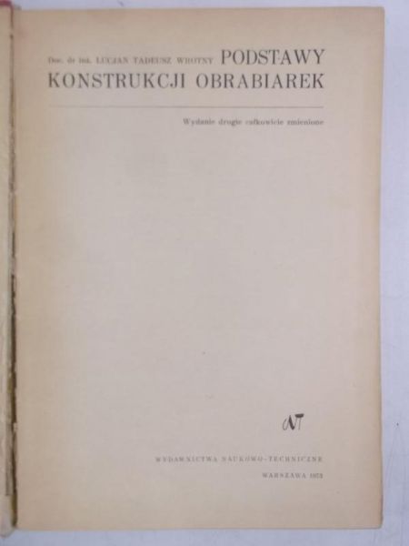 Podstawy konstrukcji obrabiarek