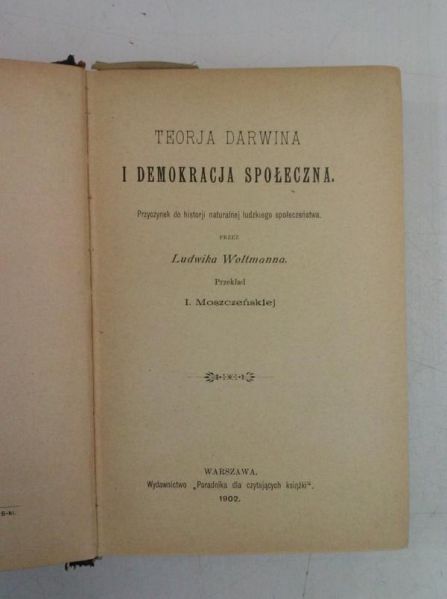 Teorja Darwina i demokracja społeczna, 1902 r.