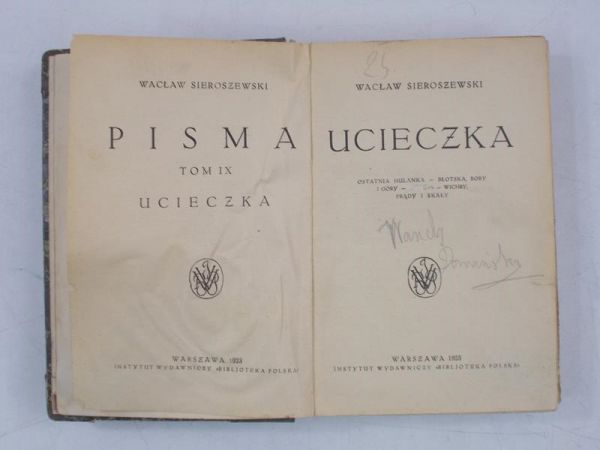 Ucieczka, Tom IX, 1923 r.