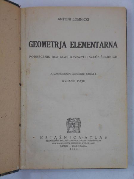 Geometrja elementarna, 1924 r.