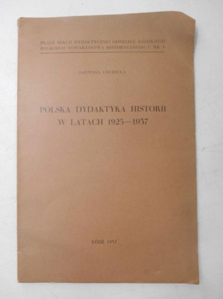 Polska dydaktyka historii w latach 1925-1937