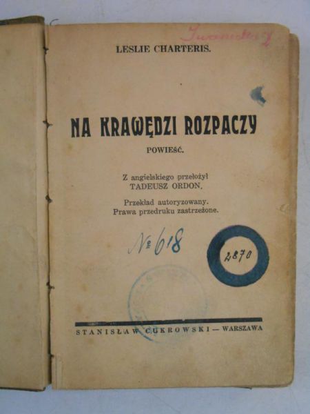 Na krawędzi rozpaczy, 1930 r.