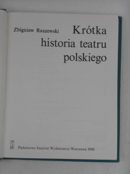 Krótka historia teatru polskiego
