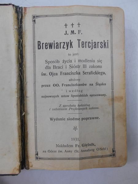Brewiarzyk Tercjarski, 1931 r.