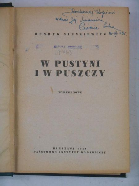W pustyni i w puszczy, 1948 r.