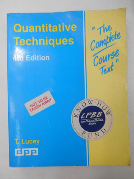 Lucey T. - Quantitative Techniques