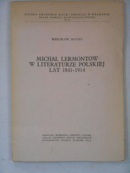 Michał Lermontow w literaturze  polskiej lat 1841-1914