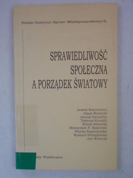 Sprawiedliwość społeczna a porządek światowy