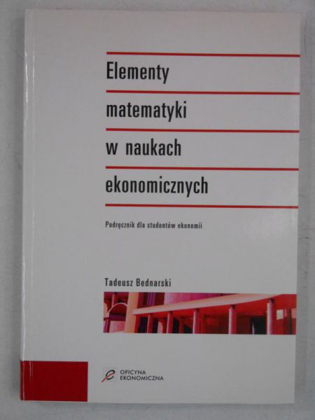 Elementy matematyki w naukach ekonomicznych