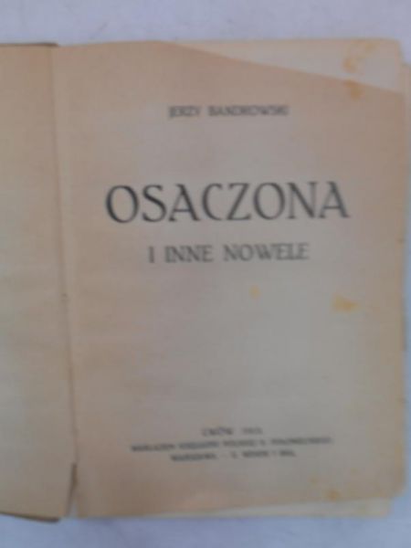 Osaczona i inne nowele, 1913 r.
