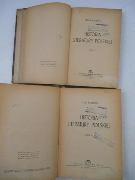Historia literatury polskiej, Tom I-II, 1946 r.