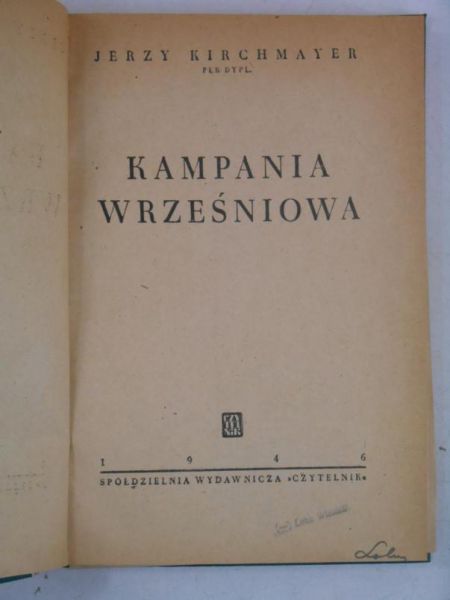 Kirchmayer Jerzy - Kampania wrześniowa, 1946 r.