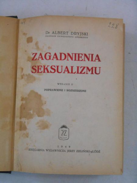 Zagadnienia seksualizmu, 1949 r.