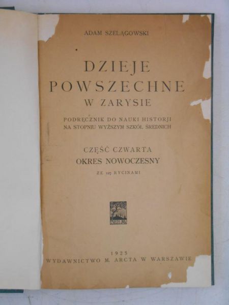Dzieje  powszechne w zarysie, 1925 r.
