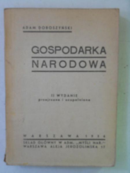 Doboszyński Adam - Gospodarka narodowa, 1936 r.