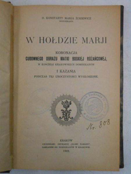 W hołdzie Marji, 1922 r.
