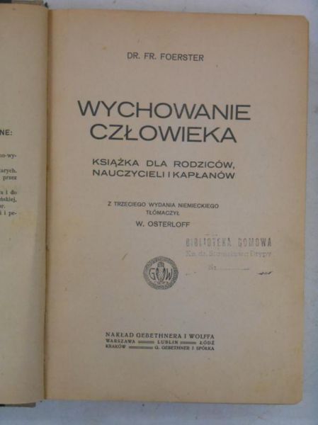 Wychowanie człowieka,1913 r.