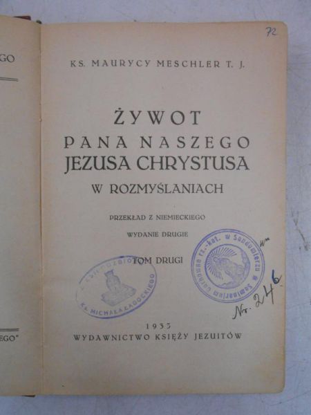 Żywot Pana Naszego Jezusa Chrystusa w rozmyślaniach, Tom II, 1933 r.