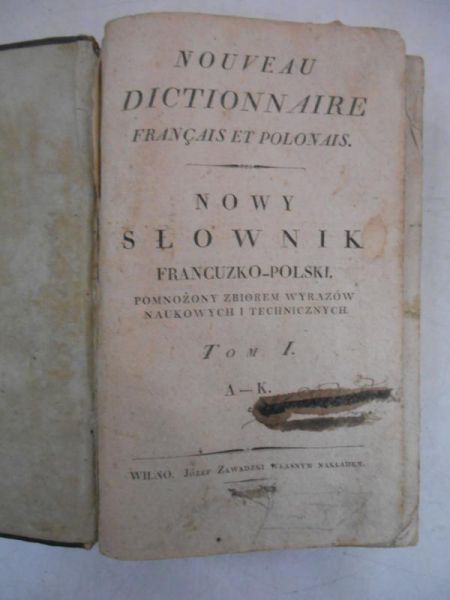 Nowy słownik francuzko-polski, 1826 r.