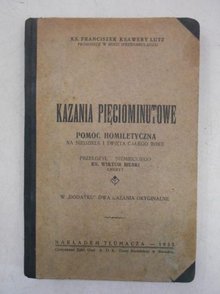 Kazania pięciominutowe, 1935 r.