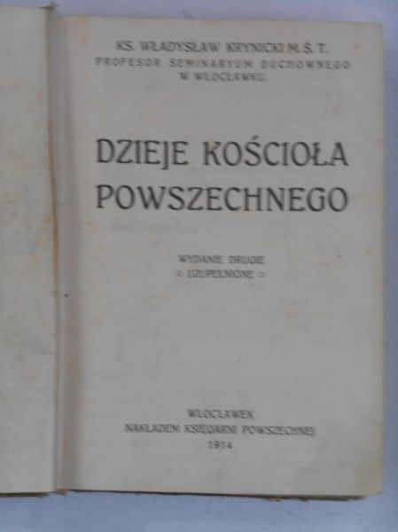 Dzieje kościoła powszechnego, 1914 r.
